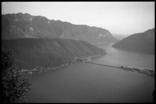 San Salvatore: Melide-Damm vom San Salvatore