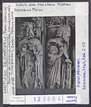 Santiago de Compostela: Kathedrale, Puerta de la Gloria, Petrus und Jakobus