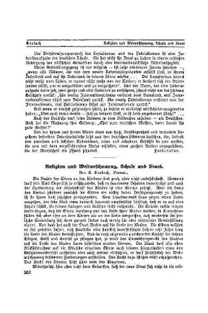 Religion und Weltanschauung, Schule und Staat