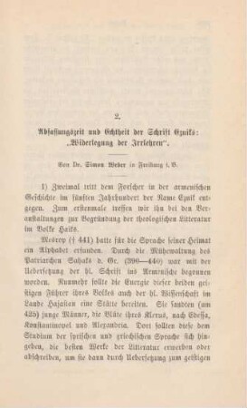 367-398 Abfassungszeit und Aechtheit der Schrift Ezniks: "Widerlegung der Irrlehren"