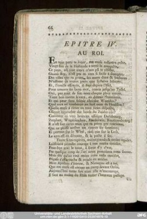 Epitre IV. Au Roi.