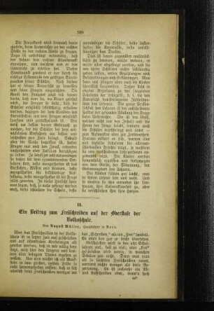 ¬Ein¬ Beitrag zum Freischreiben auf der Oberstufe der Volksschule