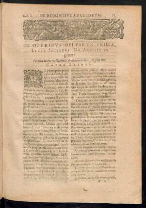De Operibus Dei Partis Primae Liber Secundus: De Angelis In genere.
