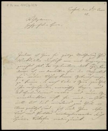 Brief von Louis Spohr an Johann Ernst Gottfried Blumröder