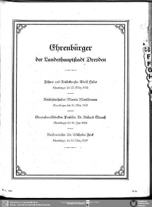 Ehrenbürger der Landeshauptstadt Dresden
