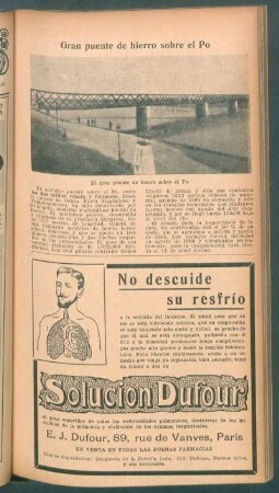 Gran puente de hierro sobre el Po