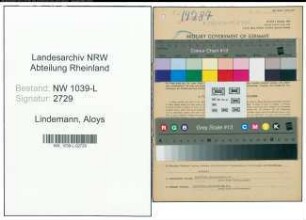 Entnazifizierung Aloys Lindemann , geb. 26.12.1897 (Postbeamter)