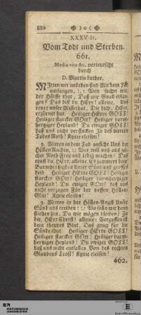 XXXVIII. Vom Todt und Sterben.