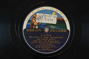 War einst ein junger Springinsfeld. Das kommt davon, wenn man auf reisen geht : Lied des Georg aus "Der Waffenschmied", II. Akt / (Lortzing)