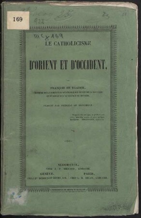 Le catholicisme d´orient et d´occident