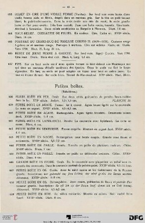 Petites boîtes (Nr. 658-732)