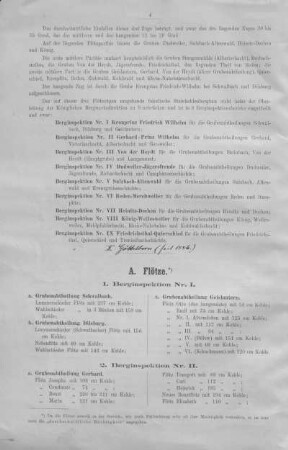 1. Berginspektion Nr. I.