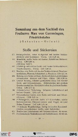 Stoffe und Stickereien (Nr. 400-428g)