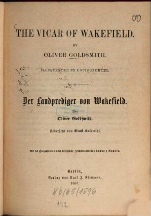 The vicar of Wakefield : = Der Landprediger von Wakefield