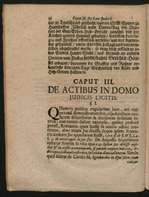 Caput III. De Actibus In Domo Iudicis Licitis.