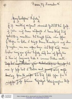 Brief vom 27.11.1905