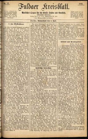 Ausgabe vom Samstag, den 01. Juli 1882.