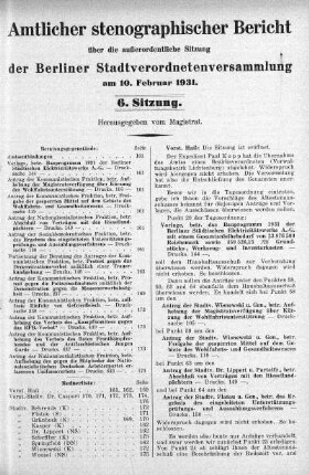 Sitzung 6, 10. Februar 1931