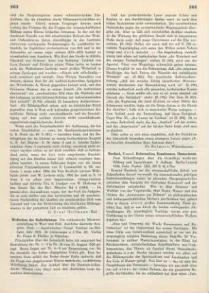 264-265 [Rezension] Burdach, Konrad, Reformation, Renaissance, Humanismus
