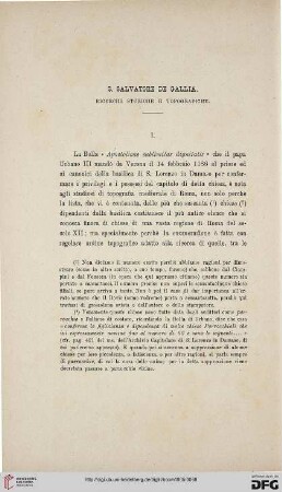 33: S. Salvatore de Gallia, [1] : ricerche storiche e topografiche