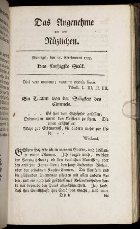 Das fünfzigste Stück. Montags, den 15. Christmonat, 1755.