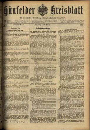 Ausgabe vom Donnerstag, den 03. August 1916.