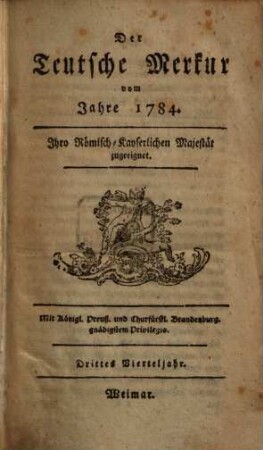 Der teutsche Merkur. 1784, 3/4