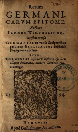 Rerum Germanicarum epitome ...