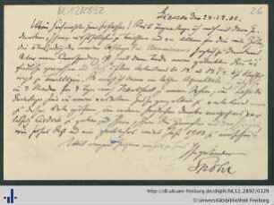 Postkarte vom 24.12.1902.