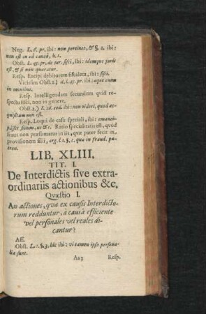 Lib. XLIII. Tit. I. - XXXIII.