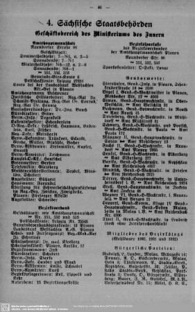 4. Behördenverzeichnis : 4. Sächsische Staatsbehörden