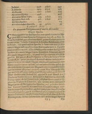 Caput VII. De Annorum Philippicorum & mortis Alexandri Magni Epocha.