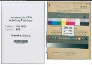 Entnazifizierung Martha Wieneke , geb. 04.09.1899 (Sekretaerin)