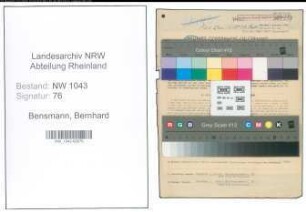 Entnazifizierung Bernhard Bensmann , geb. 30.07.1892 (Vertreter)