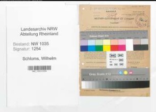 Entnazifizierung Wilhelm Schloms , geb. 08.10.1897 (Obersteiger)