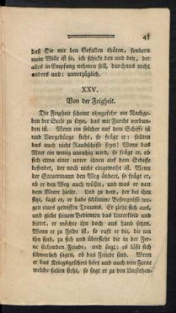 XXV. Von der Feigheit.