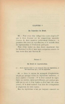 Chapitre V. De l'exercice du droit
