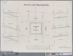 Situation und Strassenprofile.