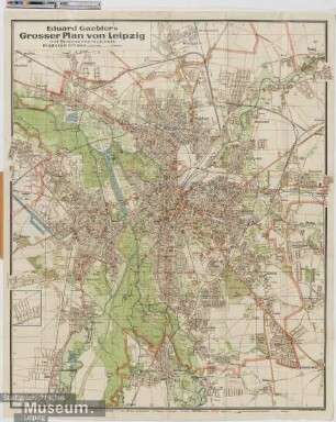 Eduard Gaeblers Grosser Plan von Leipzig mit Strassenverzeichnis