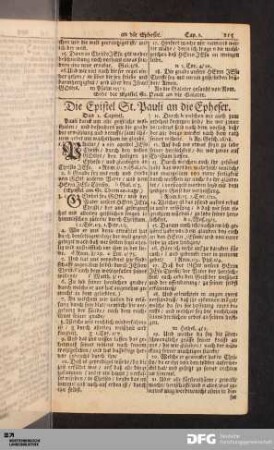 Die Epistel St. Pauli an die Epheser.