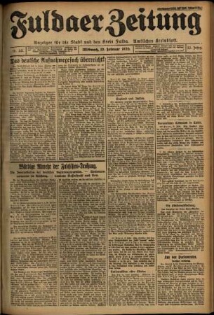 Ausgabe vom Mittwoch, den 10. Februar 1926.