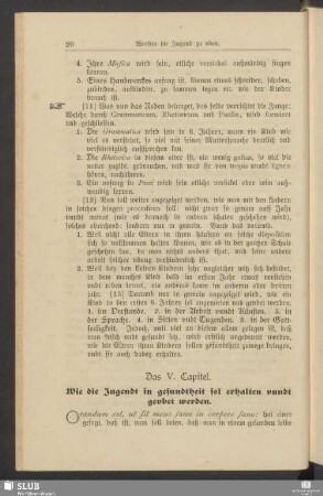 Das V. Capitel. Wie die Jugendt in gesundtheit sol erhalten vnndt gevbet werden