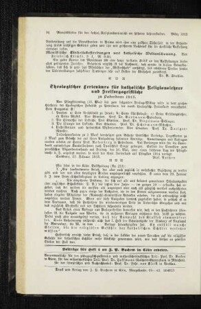Theologischer Ferienkurs für katholische Religionslehrer und Seelsorgsgeistliche zu Paderborn 1913