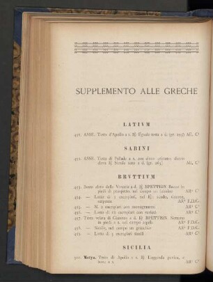 Supplemento alle Greche