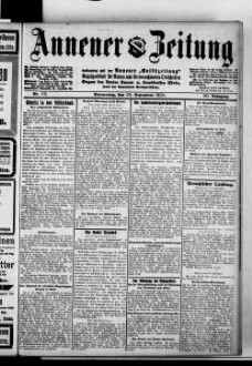 Annener Zeitung : verbunden mit der Annener Volkszeitung : Anzeigenblatt für Witten-Annen und die Stadtteile Rüdinghausen, Stockum und Düren