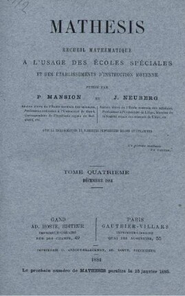 TOME QUARTIÈME. DÉCEMBRE 1884.