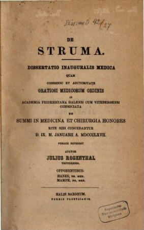 De struma : Diss. med.