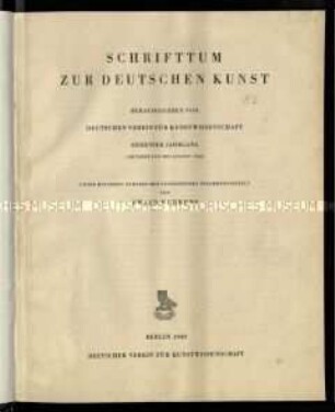 Bibliographie zur Deutschen Kunst, 7. Jahrgang 1939-1940