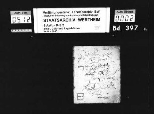 Zinsbüchlein zu Heidingsfeld, Waldbüttelbrunn und Würzburg