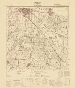 1946 Greifswald, Meßtischblatt (4 cm - Karte)